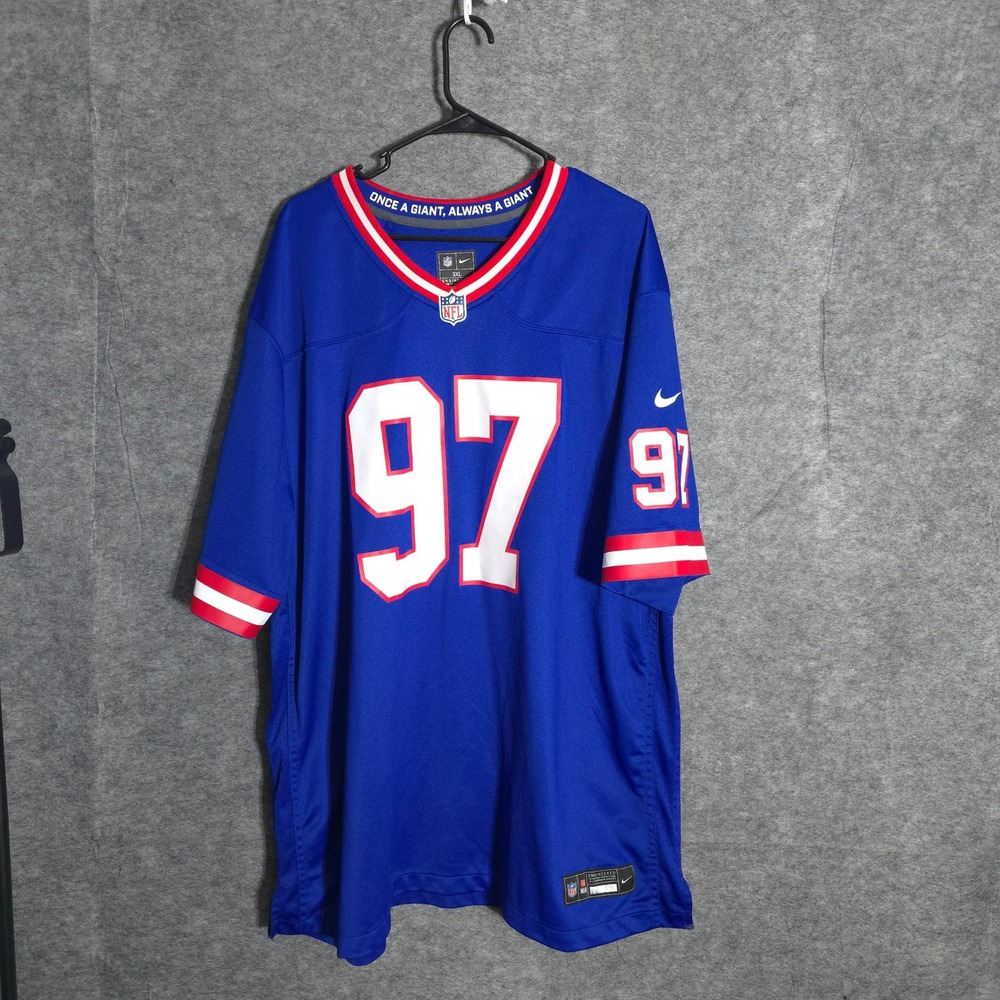 Nike New York Giants Jersey Mens 3XL Blue Dexter Lawrence 97 NFL Game Football